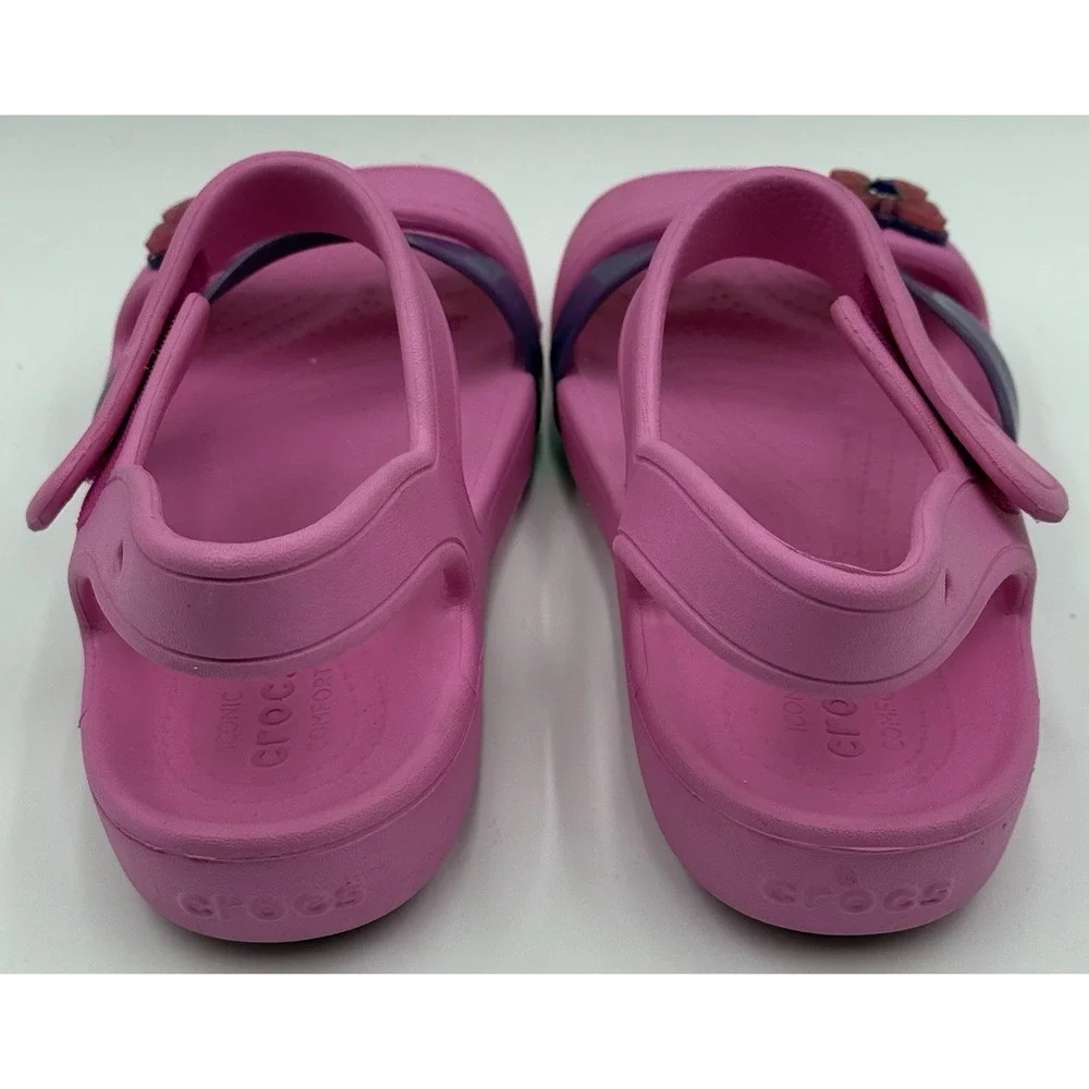 Crocs‎ Pink & Purple Little Girl Sandals Open Toe J3 Butterfly